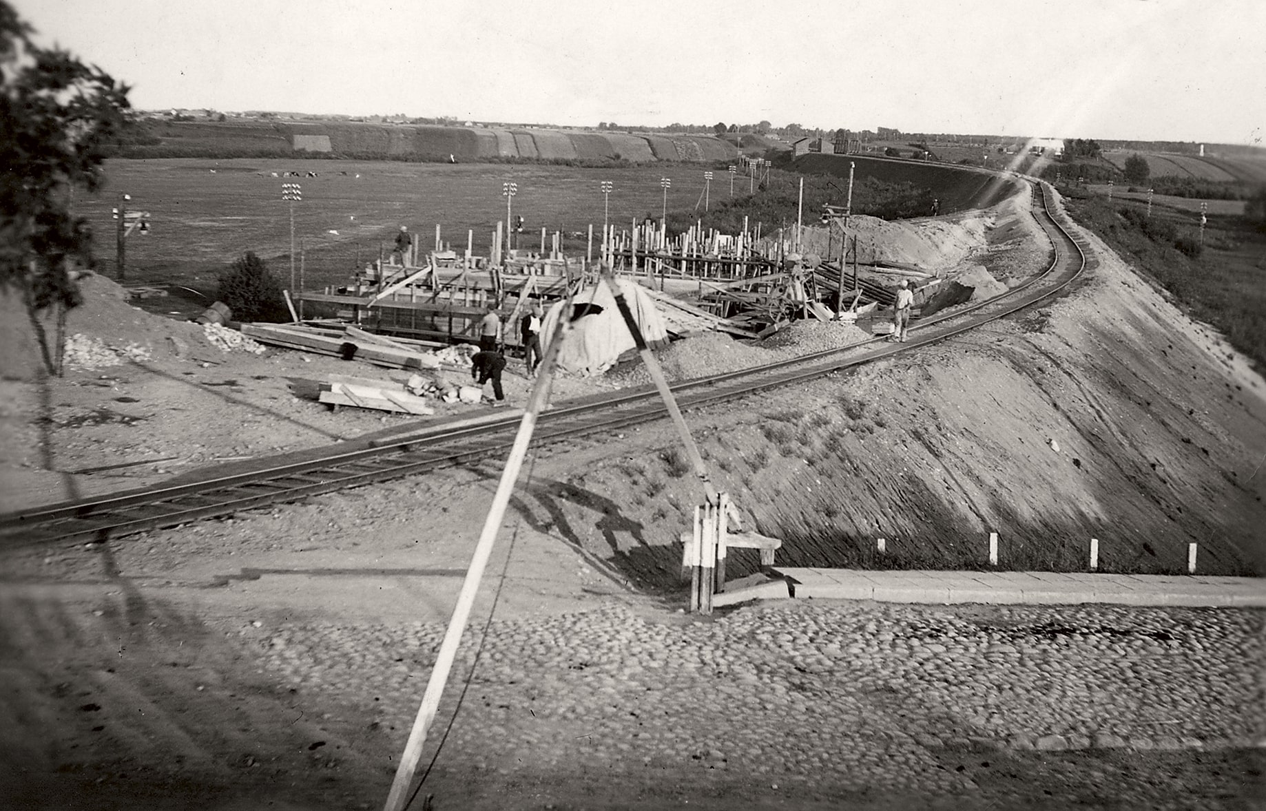 Geležinkelio viaduko statyba, 1938 m.