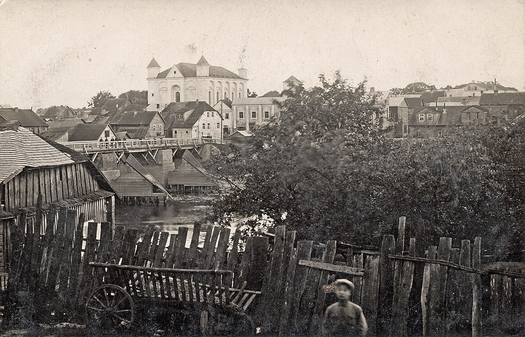 Vaizdas į Kėdainius, centre evangelikų reformatų bažnyčia, 1928 m.
