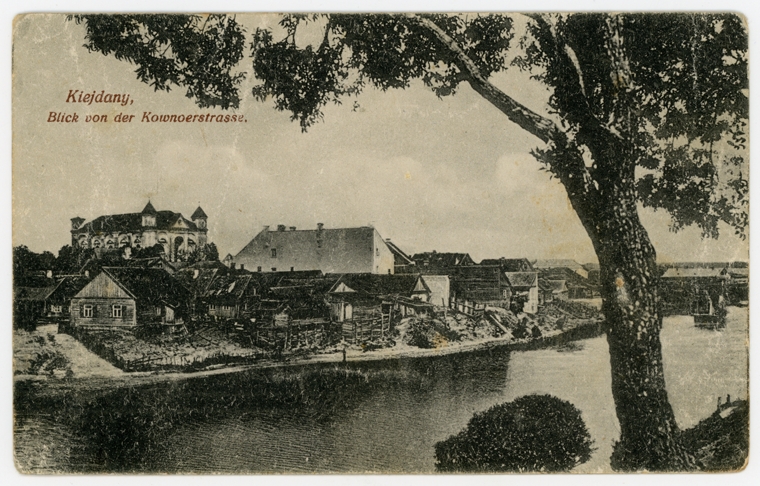 Vaizdas į Kėdainius nuo Kauno gatvės pusės. Leidėjas Hermann Ludewig, Leipzig, 1914 m.